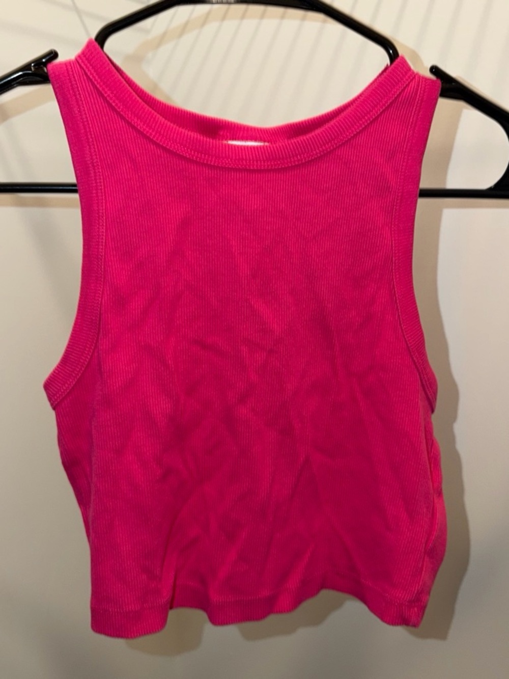 H&M Hot Pink Ribbed Crop Tank